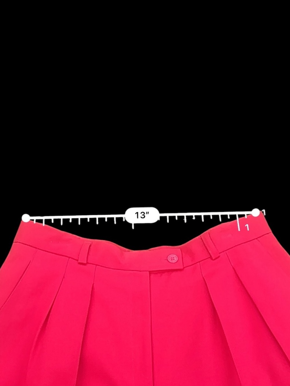 VTG Preston & York Wool Shorts Womens 12 Red Pleated High Waist Lined  90s  26W - Picture 6 of 7